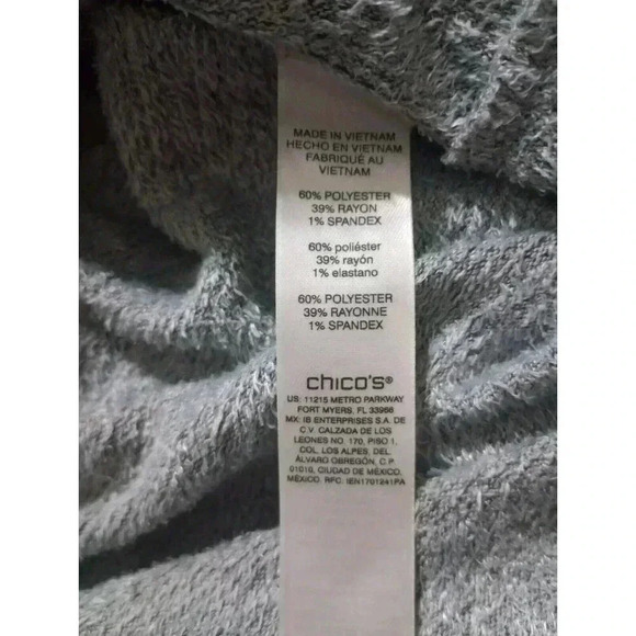 Chico's Sweater Gray Soft V-Neck Pullover Long Sleeve Size 2 (US Medium) - Picture 5 of 5